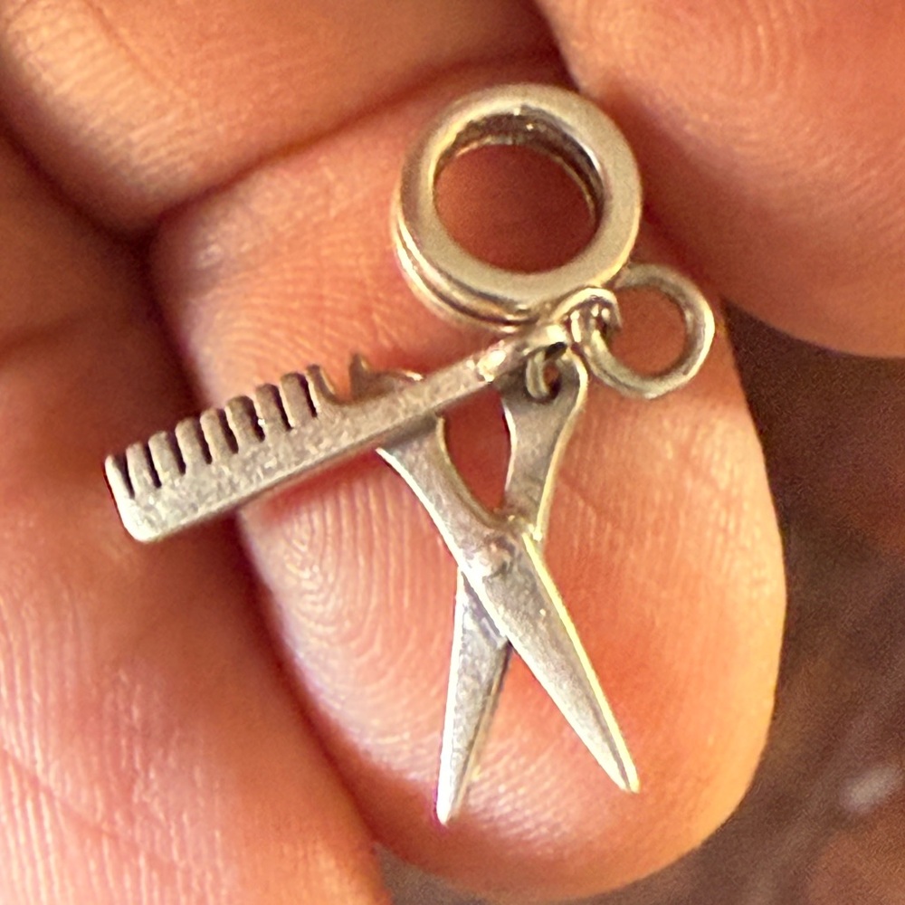 Silver Scissors And Comb Charm - image 7